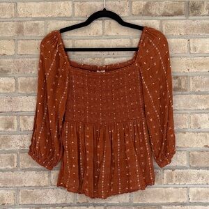 Matilda Jane Terracotta Smocked Blouse